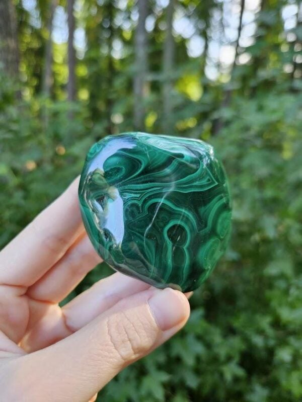Polished Green Malachite Stone: Quality Congo Mineral Specimen, 2.75"