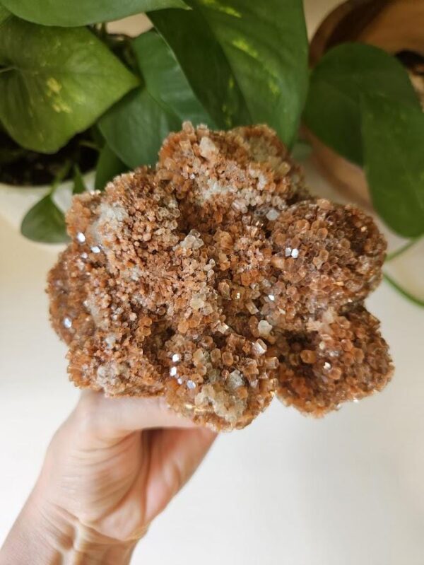 Large Raw Red Aragonite Crystal Cluster: Moroccan Home Decor - Image 3