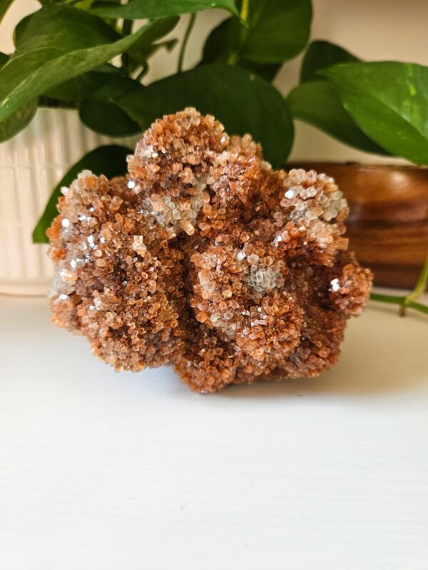 Large Raw Red Aragonite Crystal Cluster: Moroccan Home Decor