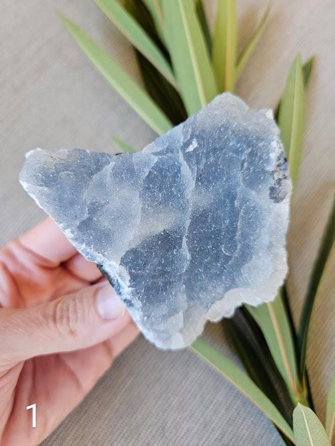 Raw Blue Chalcedony and Apophyllite Cluster - YOU Pick