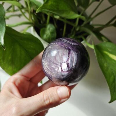 Quality Lepidolite Sphere: Calming Purple Crystal, Flashy Mica