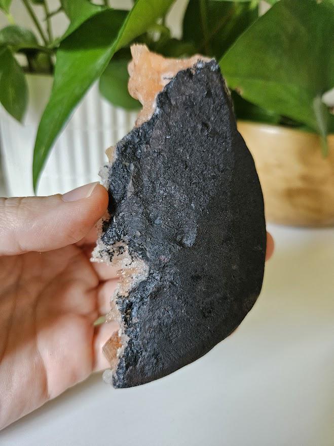 Quality Blue Chalcedony Peach Stilbite Crystal: Natural Crystal Cluster from India - Image 3