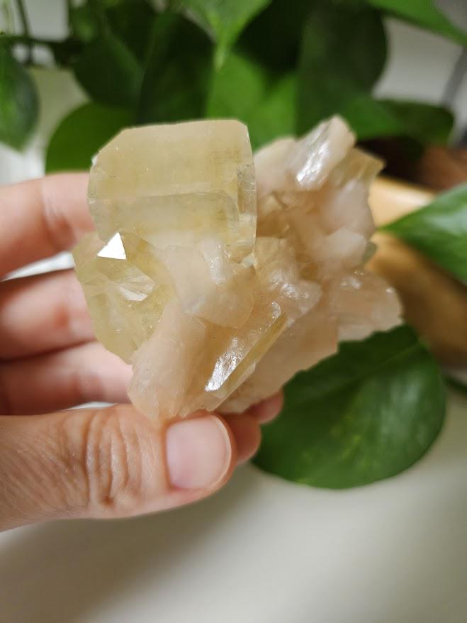 Quality Green Apophyllite and Peach Stilbite Cluster: Natural Crystal Specimens, India - Image 2