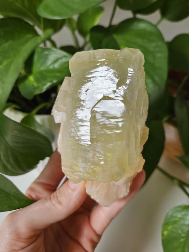 Quality Green Apophyllite and Peach Stilbite Cluster: Natural Crystal Specimens, India - Image 2