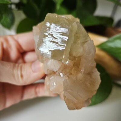 Quality Green Apophyllite and Peach Stilbite Cluster: Natural Crystal Specimens, India