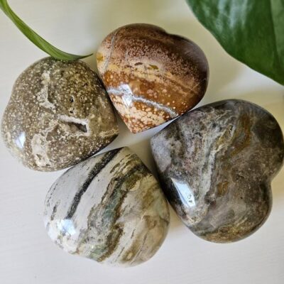 YOU Pick Jasper Hearts: Madagascar Polished Jasper Stones, Grounding Crystals