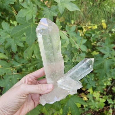 Large Clear Quartz Cluster: Raw Quartz Crystal, Brazil - Natural Home Decor