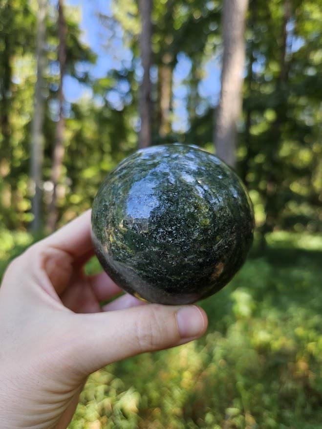 Large Nephrite Jade Sphere: Polished Jade Stone, Afghanistan, Good Luck Stones - Image 7