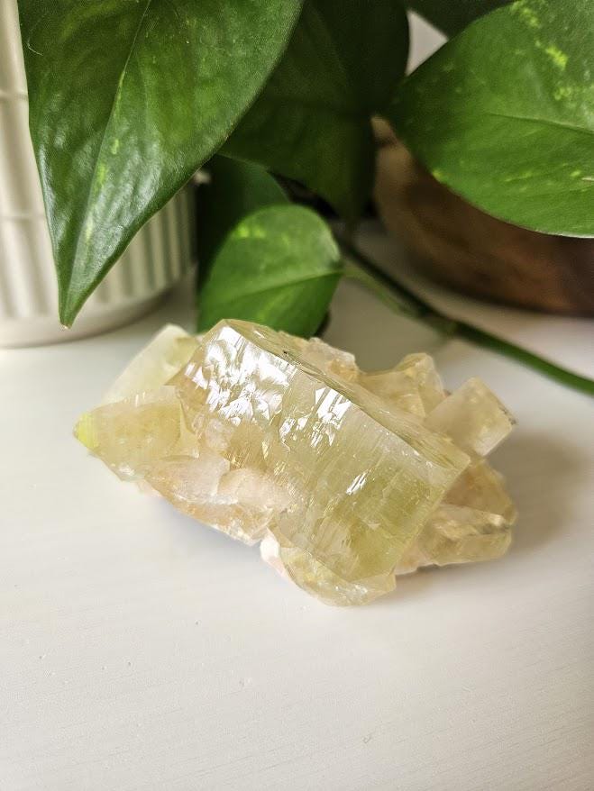 Quality Green Apophyllite and Peach Stilbite Cluster: Natural Crystal Specimens, India - Image 2