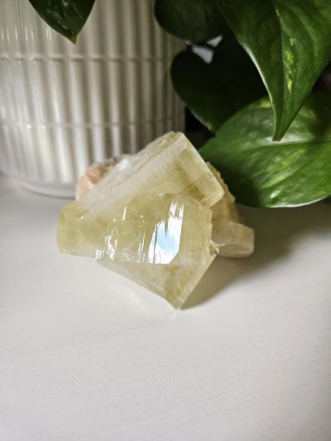 Quality Green Apophyllite and Peach Stilbite Cluster: Natural Crystal Specimens, India - Image 10