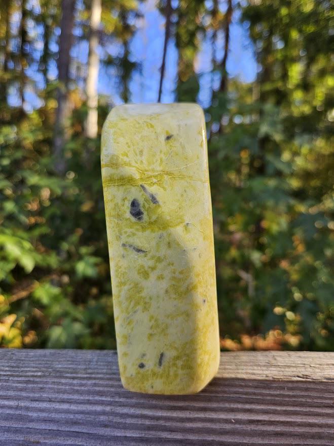 Yellow Serpentine Freeform: Polished Stones, Natural Home Decor - Image 5