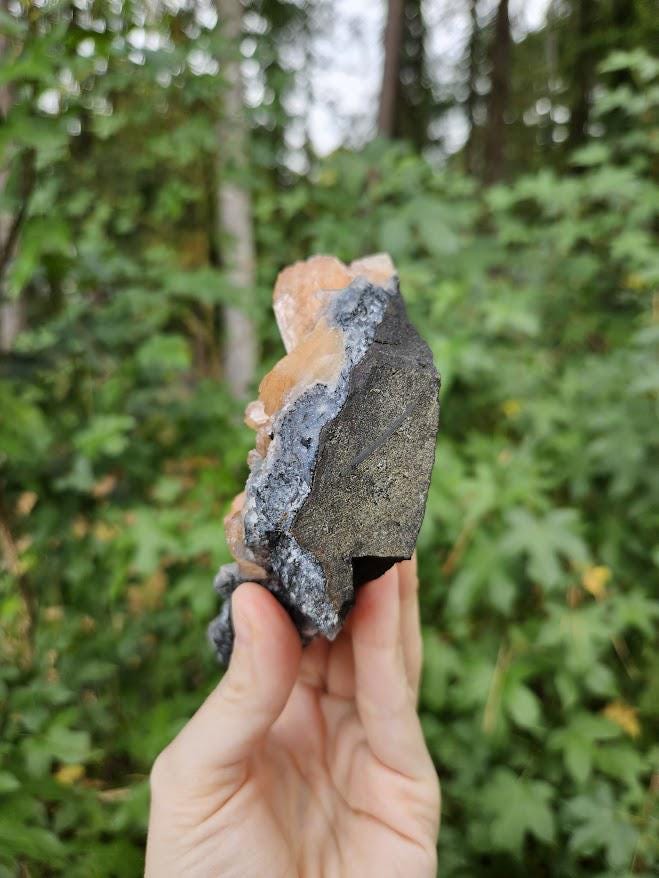 Quality Blue Chalcedony Peach Stilbite Crystal: Natural Crystal Cluster from India - Image 9