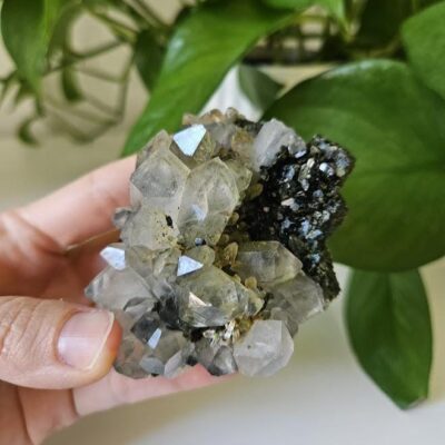 Raw Forest Quartz Cluster: Turkish Epidote and Quartz Crystal