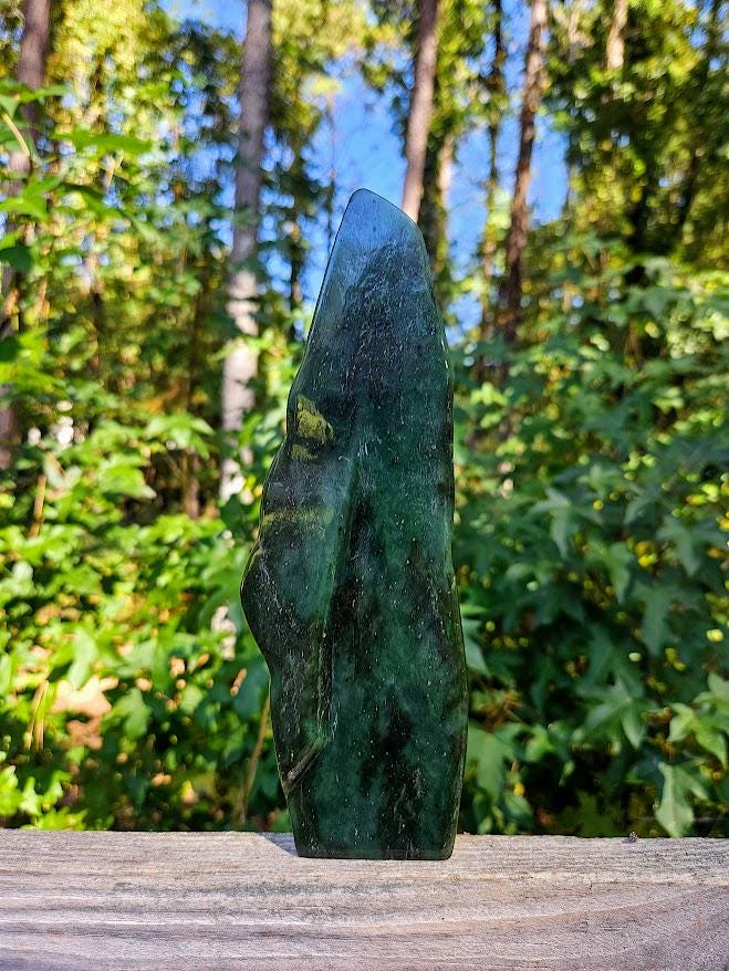 Large Quality Nephrite Jade Freeform: Green Stone for Luck, Polished Jade Crystal - Image 3