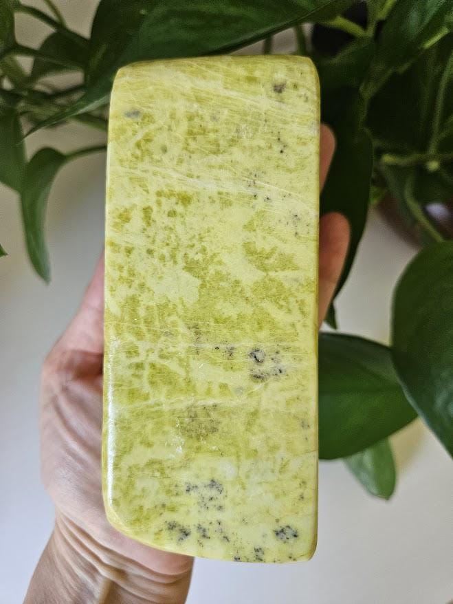 Yellow Serpentine Freeform: Polished Stones, Natural Home Decor - Image 3