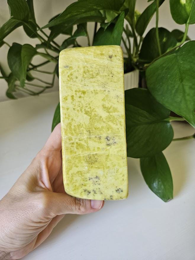 Yellow Serpentine Freeform: Polished Stones, Natural Home Decor - Image 5