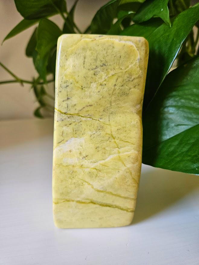 Yellow Serpentine Freeform: Polished Stones, Natural Home Decor - Image 7