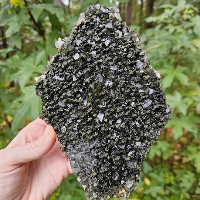 Large Forest Quartz Cluster: Turkish Epidote and Quartz Crystal