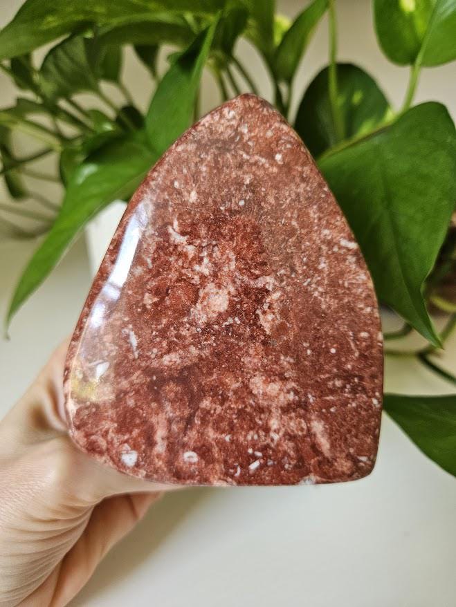 Quality Strawberry Jasper Freeform: Heart Chakra Crystals, Natural Home Decor