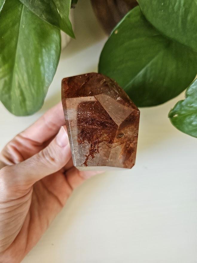 Quality Smoky Quartz Crystal with Hematite Inclusions: Bahia, Brazil - Root Chakra - Image 3