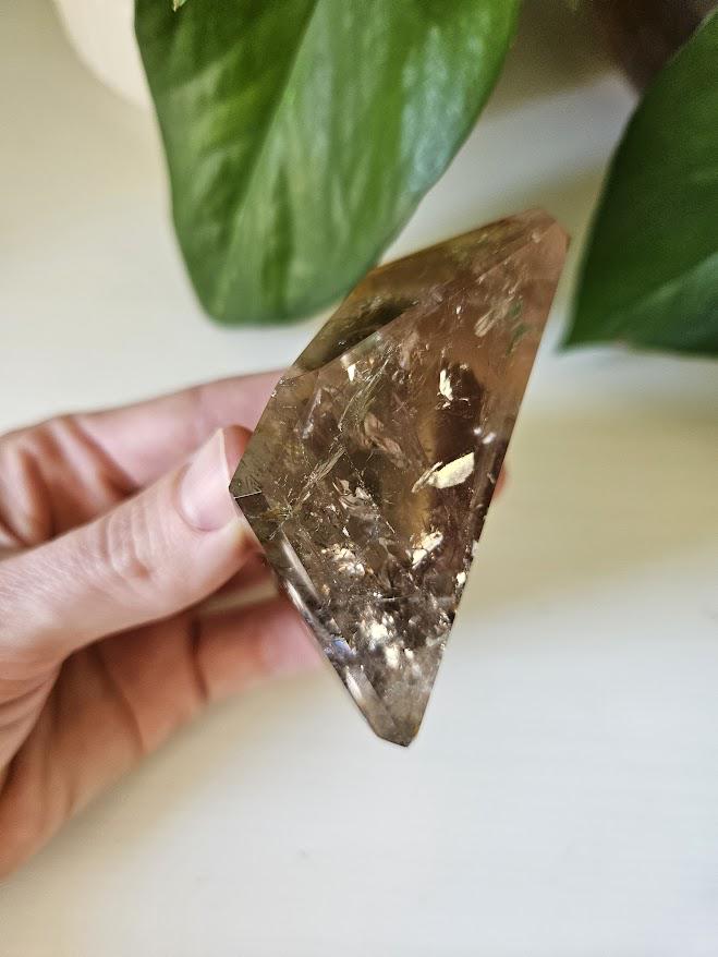 Quality Smoky Quartz Crystal with Hematite Inclusions: Bahia, Brazil - Root Chakra - Image 6