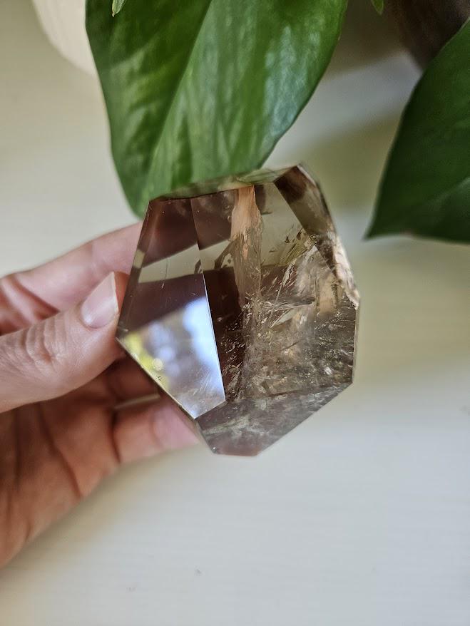 Quality Smoky Quartz Crystal with Hematite Inclusions: Bahia, Brazil - Root Chakra - Image 2