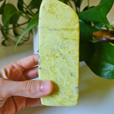 Yellow Serpentine Freeform: Polished Stones, Natural Home Decor