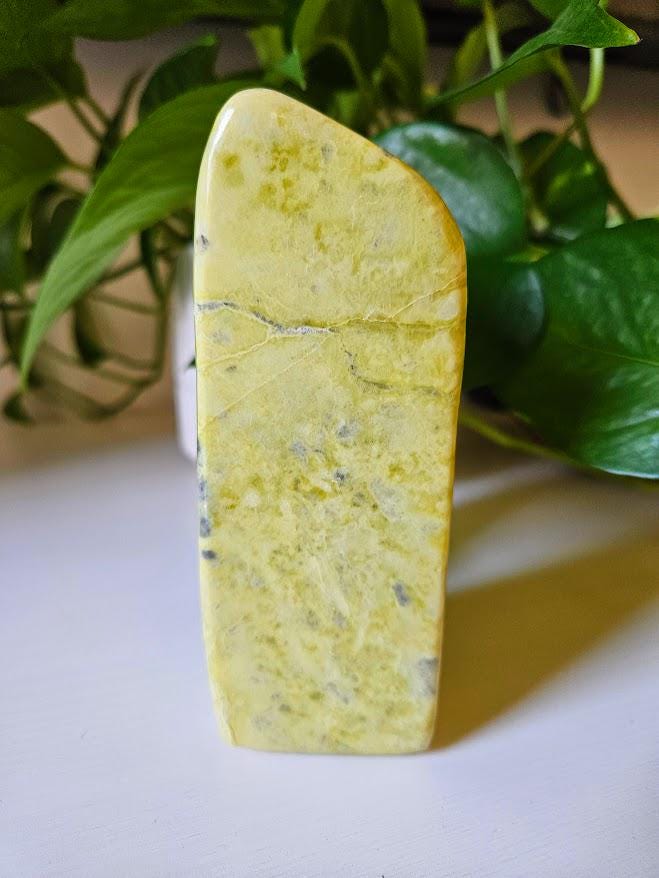 Yellow Serpentine Freeform: Polished Stones, Natural Home Decor - Image 2