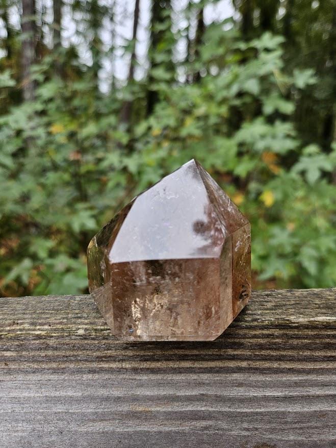 Quality Smoky Quartz Crystal with Hematite Inclusions: Bahia, Brazil - Root Chakra - Image 8