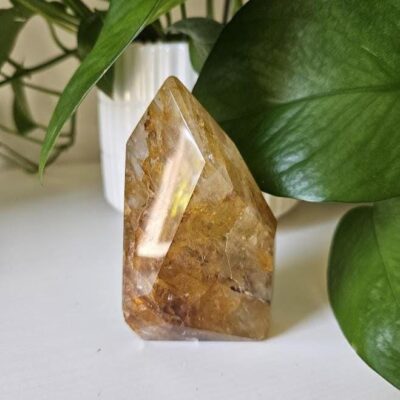Quality Yellow Hematoid Quartz Crystal Freeform: Bahia, Brazil - Solar Plexus Chakra