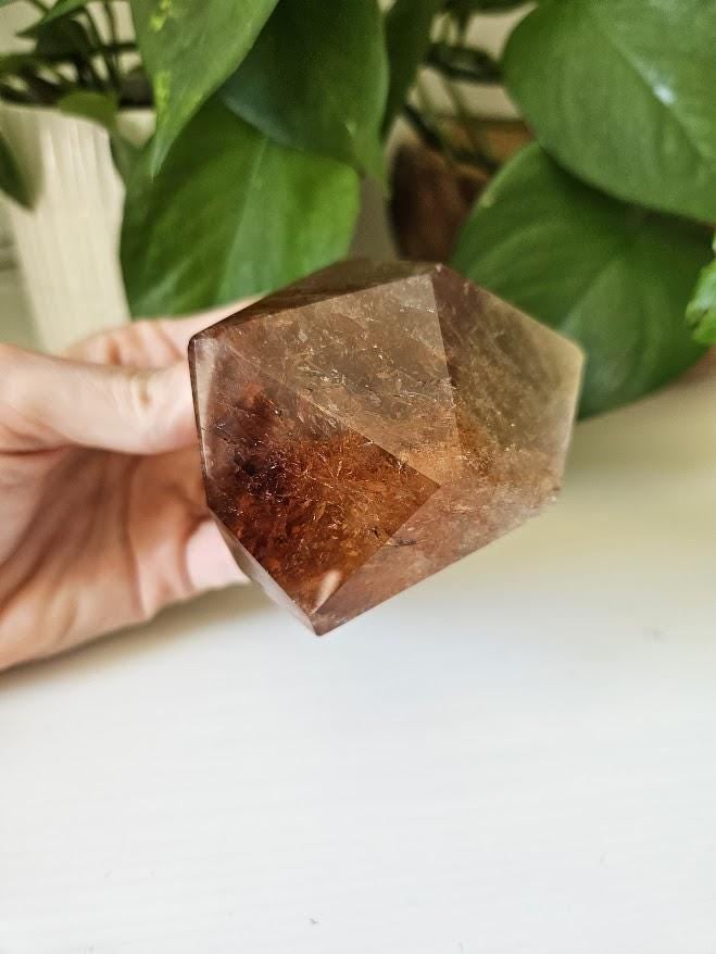Quality Smoky Quartz Crystal with Hematite Inclusions: Bahia, Brazil - Root Chakra - Image 4