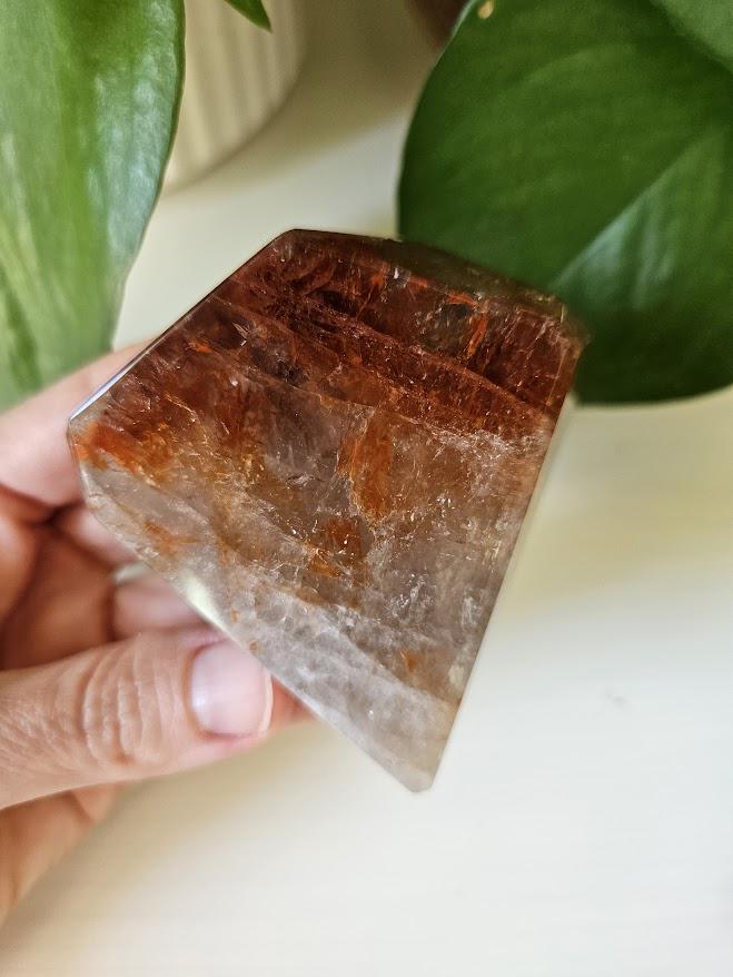 Quality Smoky Quartz Crystal with Hematite Inclusions: Bahia, Brazil - Root Chakra - Image 4