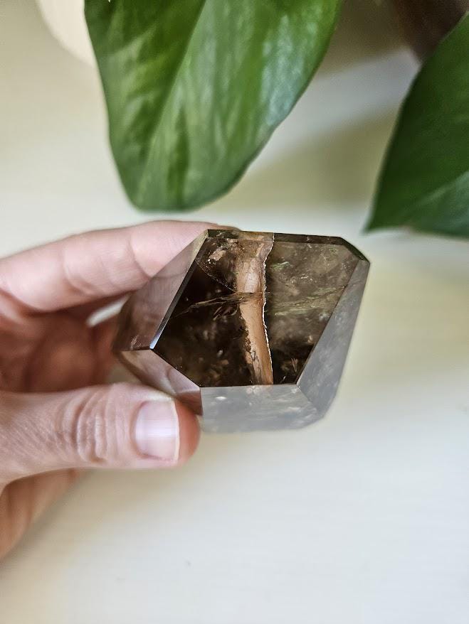 Quality Smoky Quartz Crystal with Hematite Inclusions: Bahia, Brazil - Root Chakra - Image 7
