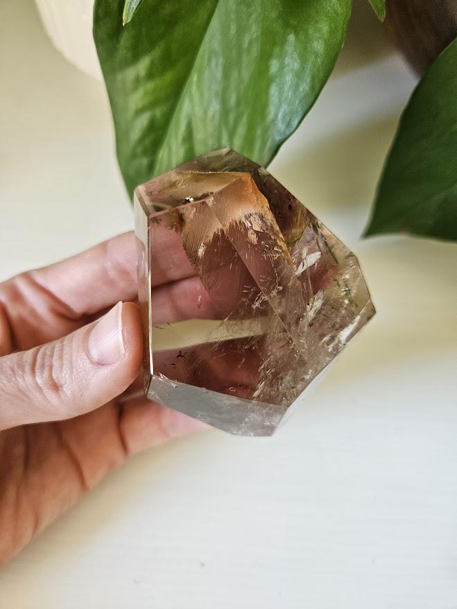 Quality Smoky Quartz Crystal with Hematite Inclusions: Bahia, Brazil - Root Chakra - Image 3