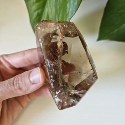 Quality Smoky Quartz Crystal with Hematite Inclusions: Bahia, Brazil - Root Chakra