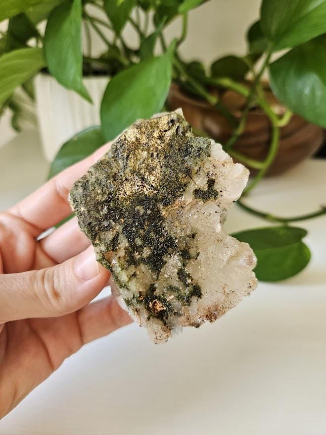 Raw Forest Quartz Cluster: Turkish Epidote and Quartz Crystal - Image 8