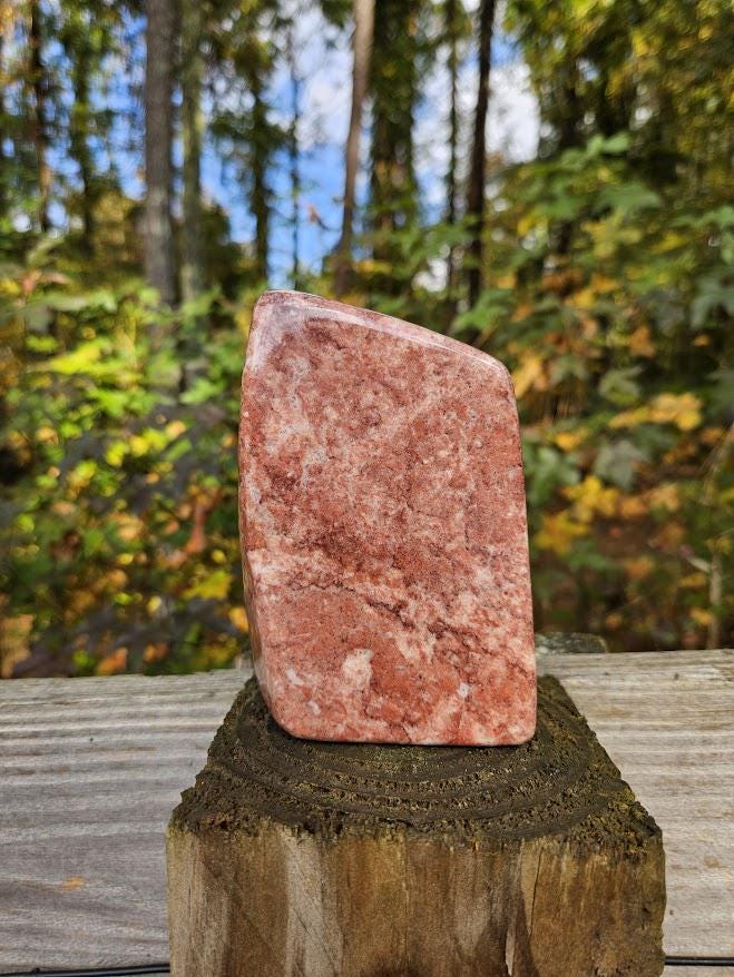 Quality Strawberry Jasper Freeform: Heart Chakra Crystals, Natural Home Decor - Image 9