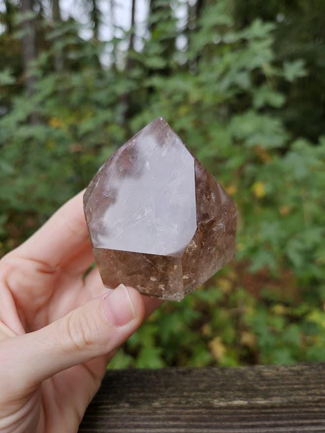 Quality Smoky Quartz Crystal with Hematite Inclusions: Bahia, Brazil - Root Chakra - Image 3