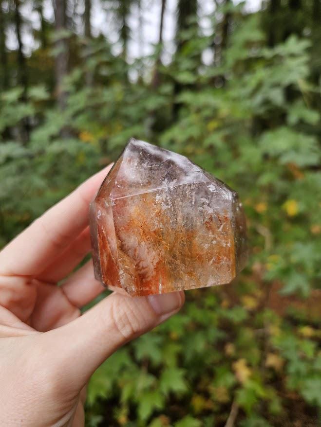 Quality Smoky Quartz Crystal with Hematite Inclusions: Bahia, Brazil - Root Chakra - Image 6