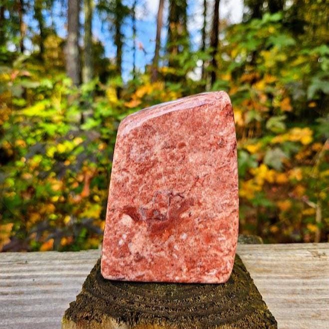 Quality Strawberry Jasper Freeform: Heart Chakra Crystals, Natural Home Decor