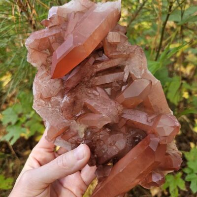 Quality Tangerine Quartz Cluster: Minas Gerais, Brazil Crystal Home Decor