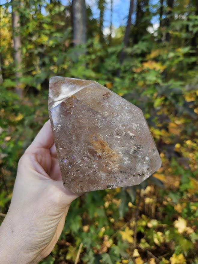 Large Smoky Quartz with Hematite Inclusions: Quality Brazilian Crystal Home Decor - Image 7