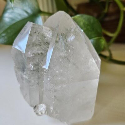 Green Chlorite Clear Quartz Crystal: Natural Home Decor