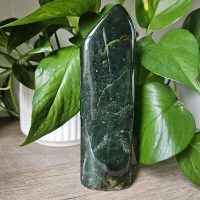 Quality Nephrite Jade Freeform: Green Stone for Luck, Polished Jade Crystal