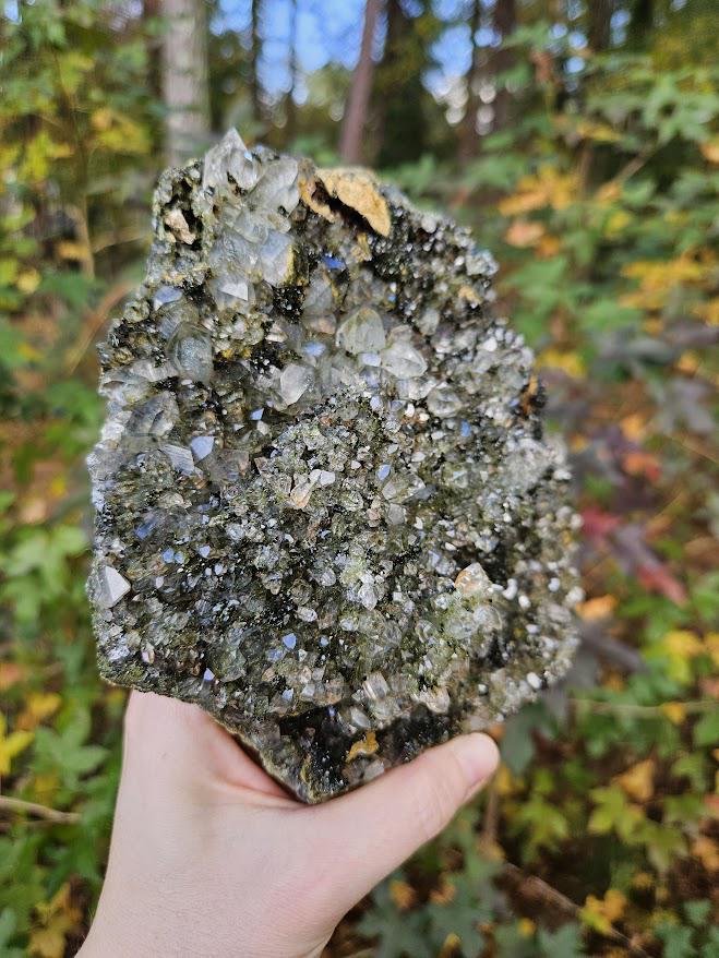 Quality Forest Quartz Cluster: Large Turkish Epidote and Quartz Crystal - Image 5