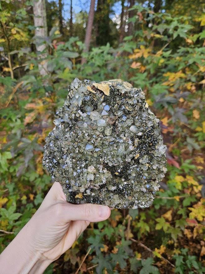 Quality Forest Quartz Cluster: Large Turkish Epidote and Quartz Crystal - Image 8