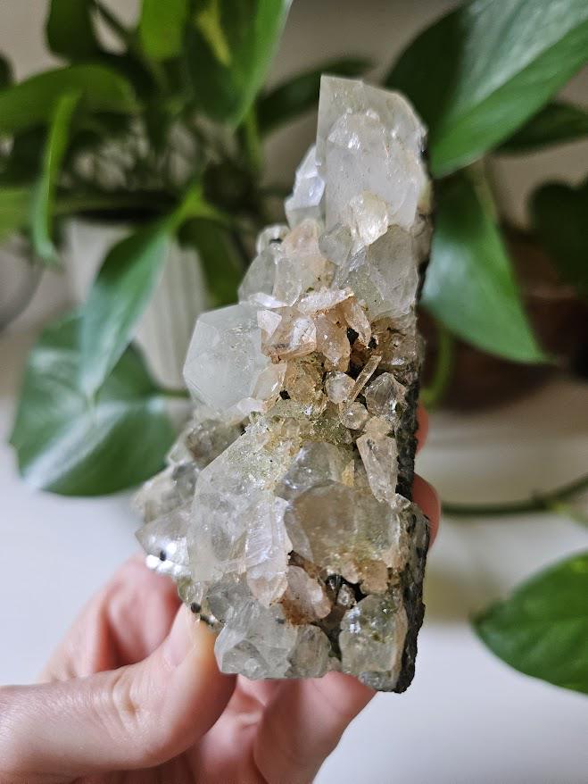 Raw Forest Quartz Cluster: Turkish Epidote and Quartz Crystal - Image 7