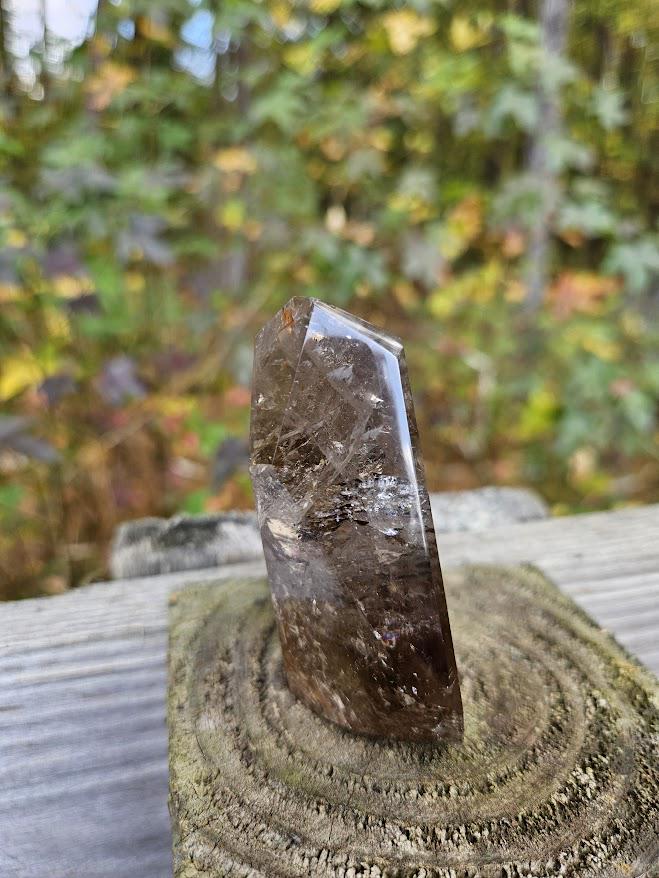 Quality Smoky Quartz Crystal with Hematite Inclusions: Bahia, Brazil - Root Chakra - Image 7