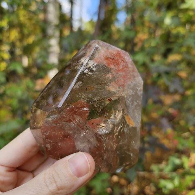 Quality Smoky Quartz Crystal with Hematite Inclusions: Bahia, Brazil - Root Chakra - Image 2