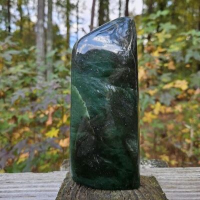 Quality Nephrite Jade Freeform: Green Stone for Luck, Polished Jade Crystal